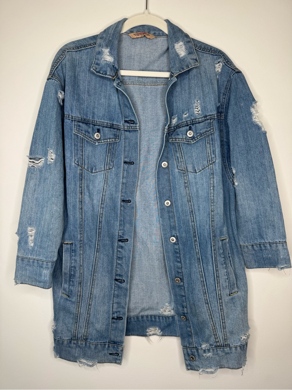 Highway Jeans Light Blue Distressed Denim Jacket / Dress Sz Small